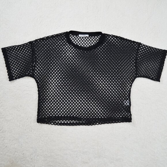 amazon black fishnet crop top M - Picture 10 of 10